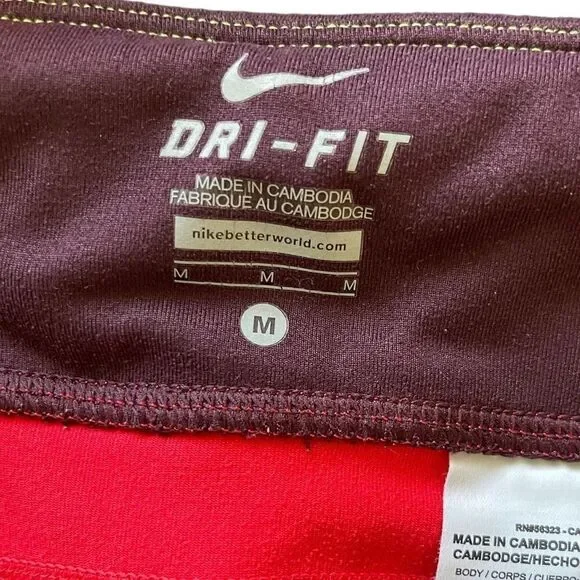 Nike Dri Fit Epic Run Cropped Leggings in Red/Maroon - Picture 5 of 6